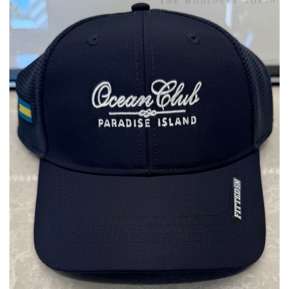 NEW - OCEAN CLUB PARADISE ISLAND - AHEAD GOLF HAT - MEN'S SMALL/MEDIUM - NAVY